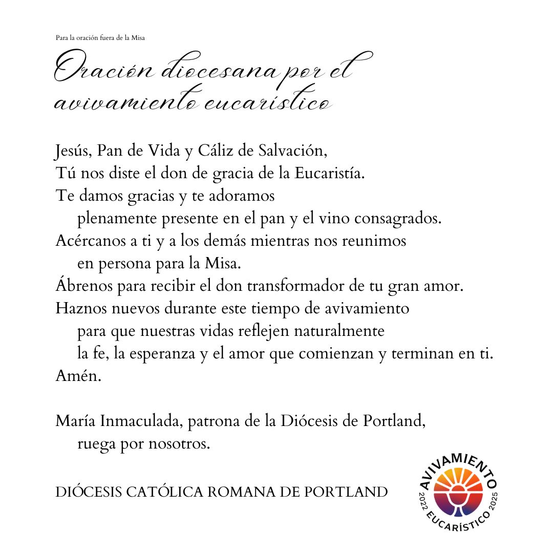 Eucharistic Revival Prayer in Spanish - Square 