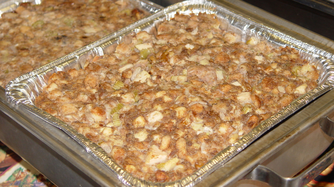 Pan of stuffing