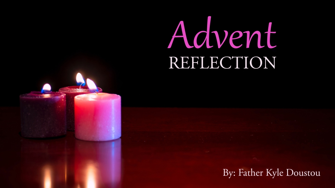 Advent Candles with the words Advent Reflection