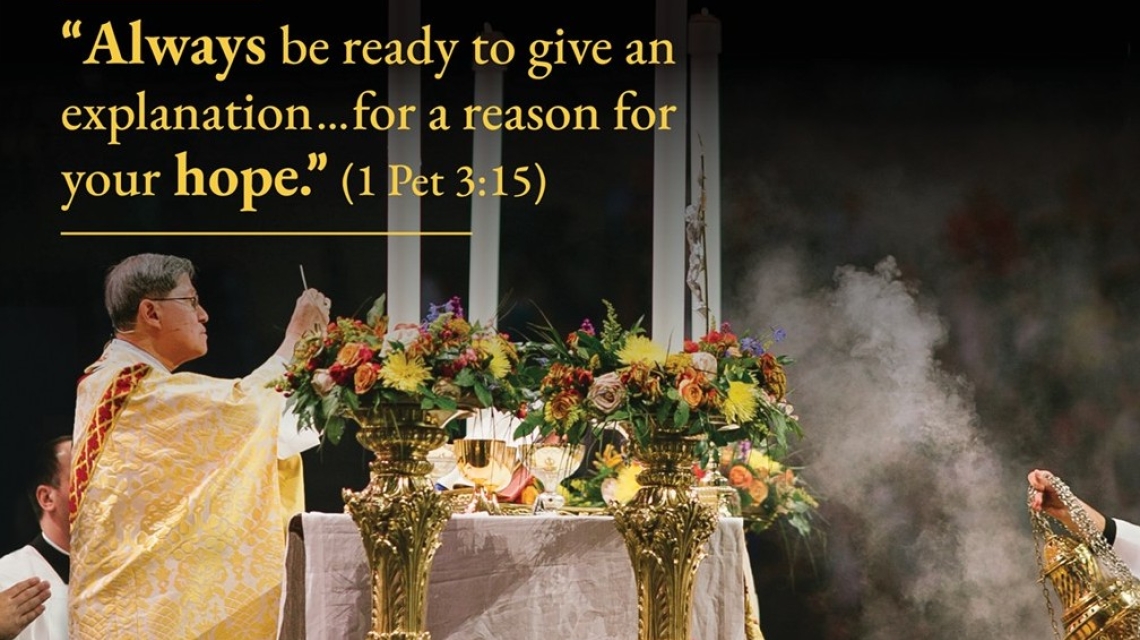 Bishop incensing the altar.