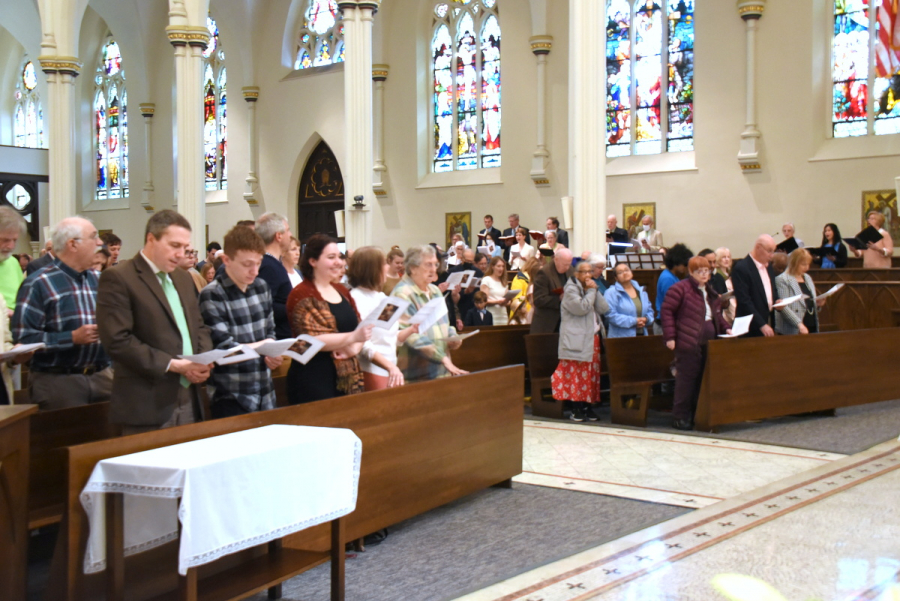 Parishioners as seen from the front of the church