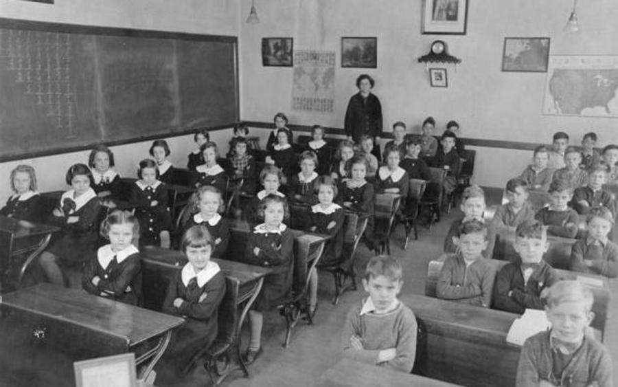 Black & White School Photo