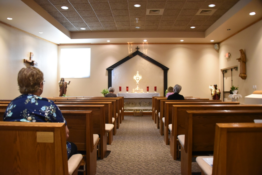 The Rivier Chapel in Lewiston from the back