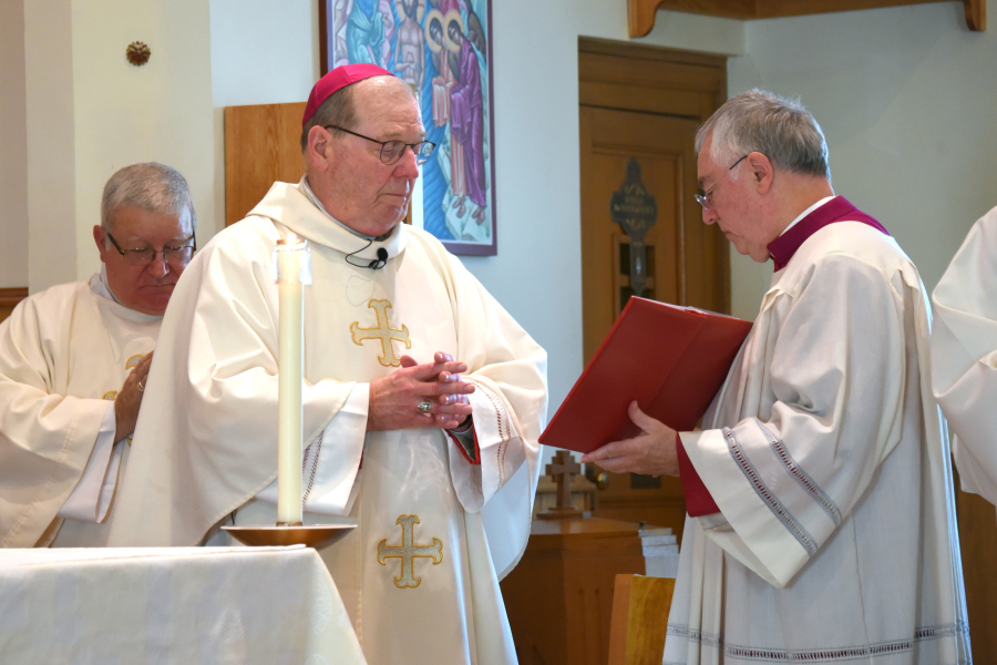Bishop Robert Deeley and Msgr. Marc Caron