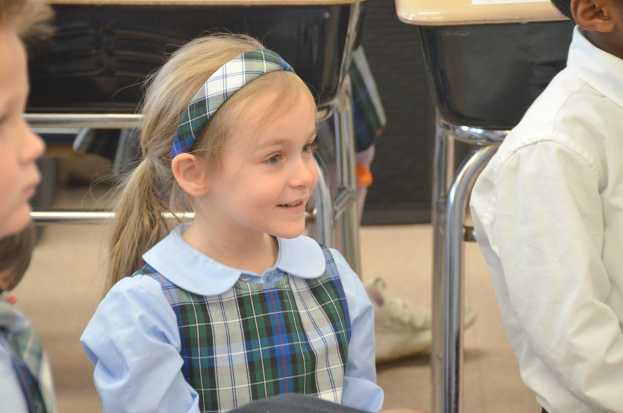 Bishop Deeley visits All Saints Catholic School in Bangor during Maine Catholic Schools Week. 