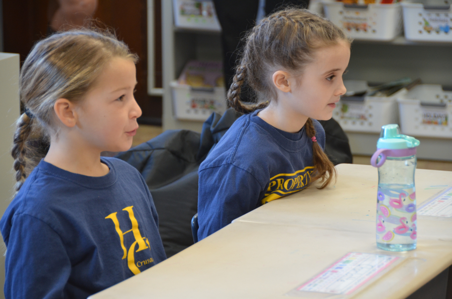 Bishop Deeley Visits Holy Cross School in South Portland 