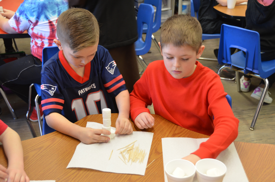 Bishop Deeley visits St. Dom's Lewiston campus during Maine Catholic Schools Week. 