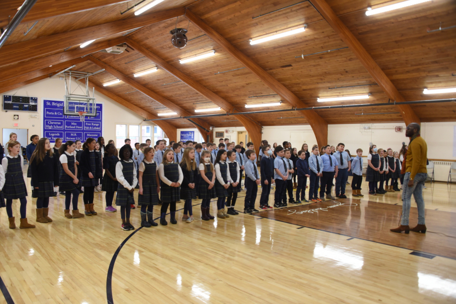 St. Brigid School students rehearse