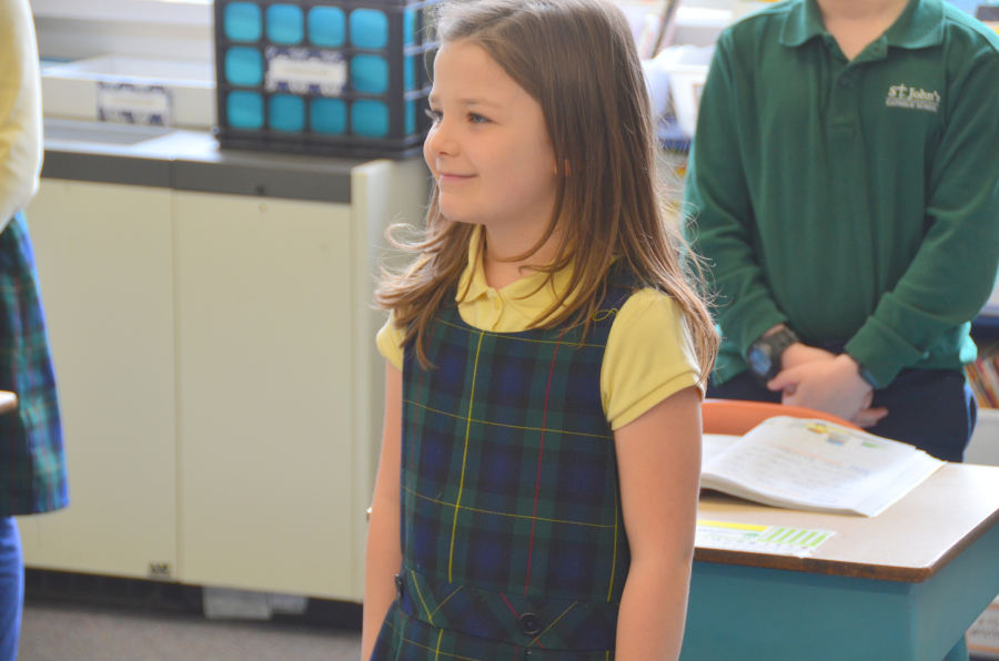 Bishop Deeley visits St. John's Catholic School community in Brunswick. 