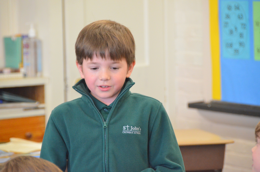 Bishop Deeley visits St. John's Catholic School community in Brunswick. 