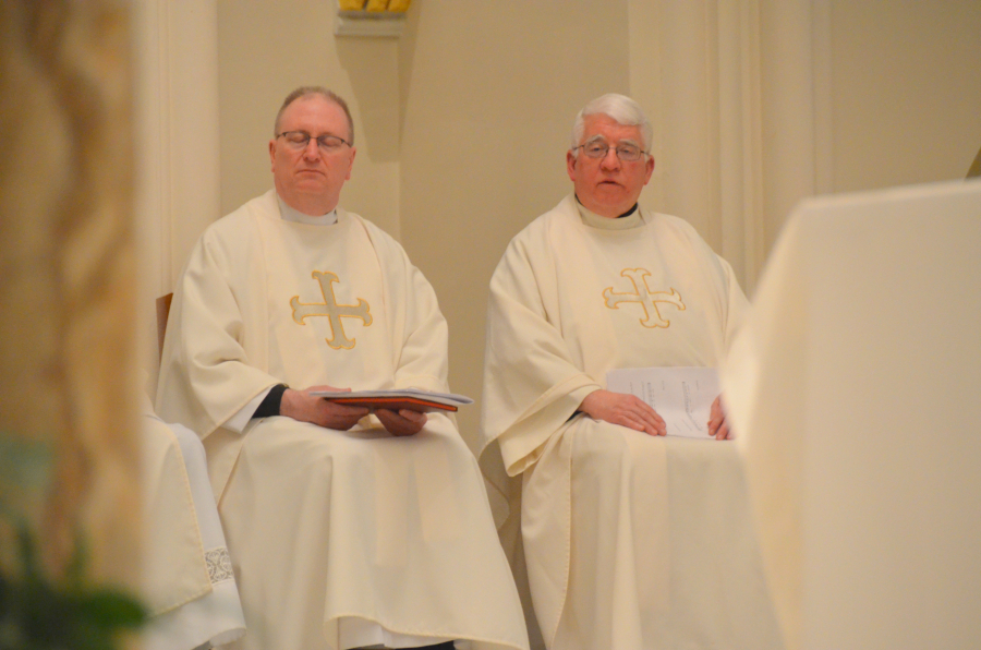 Bishop Deeley celebrates the Chrism Mass on the Tuesday of Holy Week.