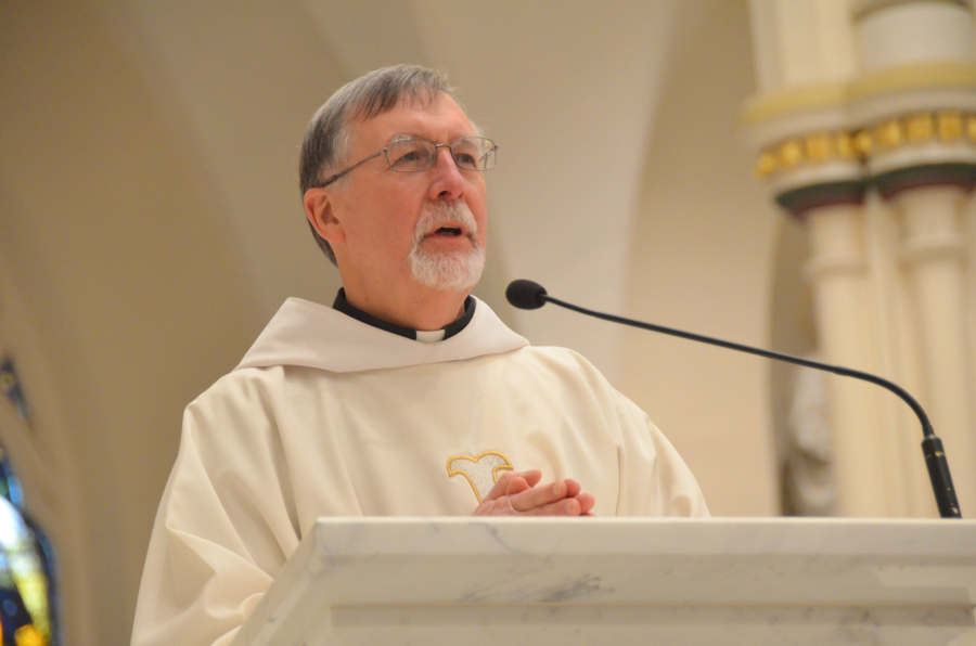 Bishop Deeley celebrates the Chrism Mass on the Tuesday of Holy Week.