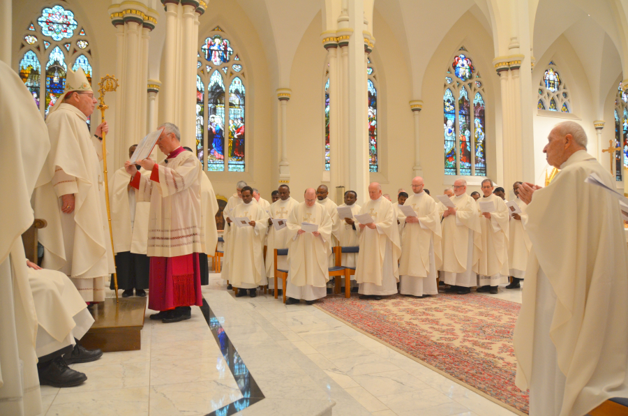 Bishop Deeley celebrates the Chrism Mass on the Tuesday of Holy Week.