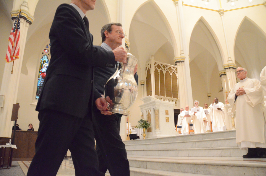 Bishop Deeley celebrates the Chrism Mass on the Tuesday of Holy Week.