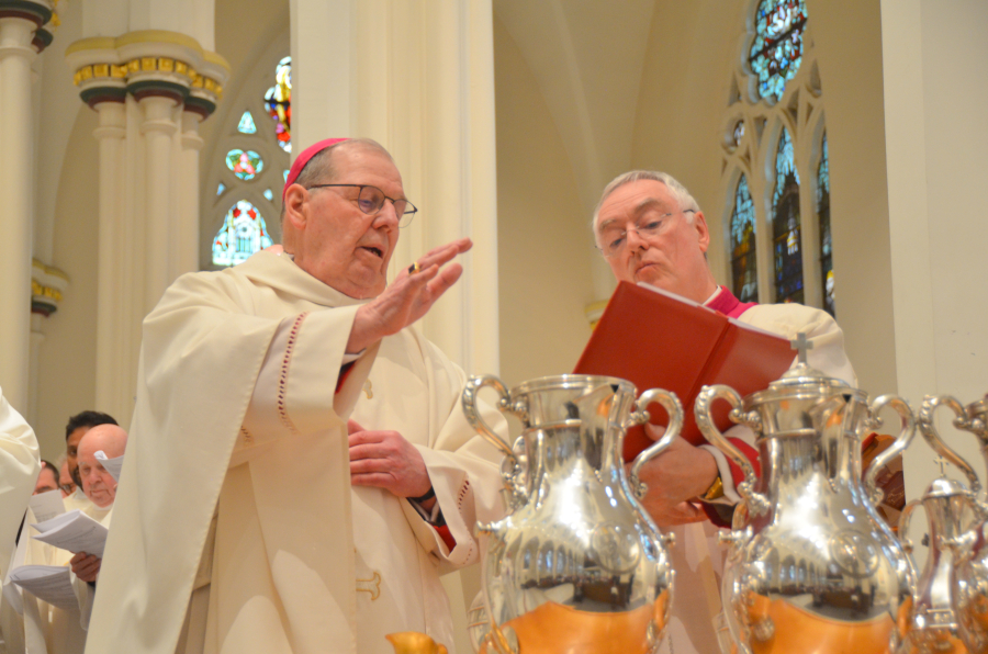 Bishop Deeley celebrates the Chrism Mass on the Tuesday of Holy Week.