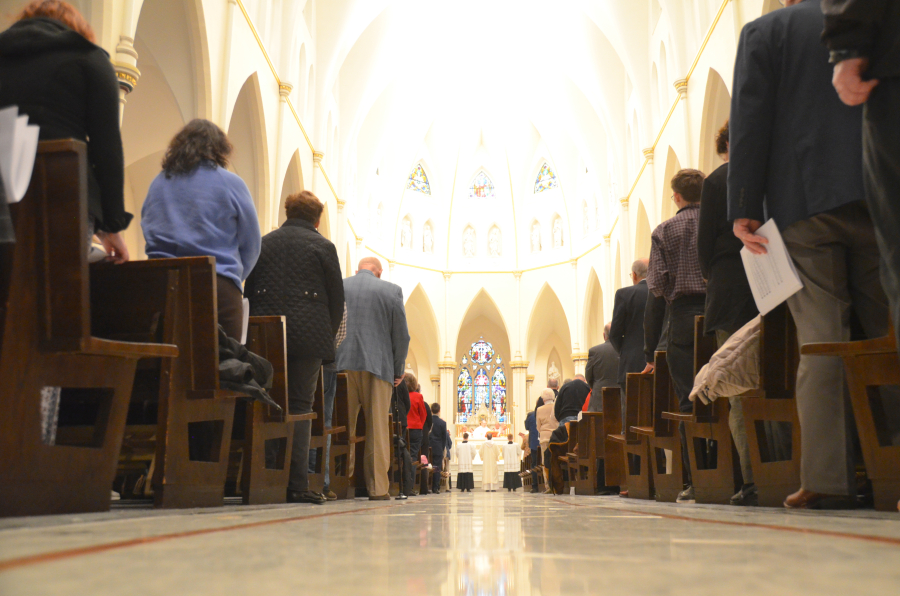 Bishop Deeley celebrates the Chrism Mass on the Tuesday of Holy Week.