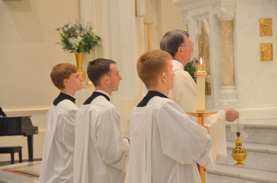 Bishop Deeley celebrates the Chrism Mass on the Tuesday of Holy Week.