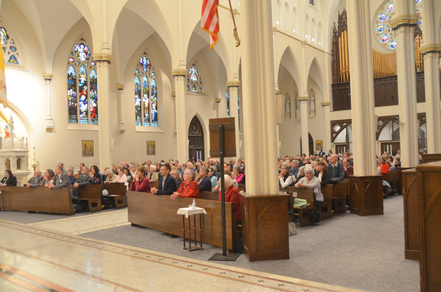 Bishop Deeley celebrates the Chrism Mass on the Tuesday of Holy Week.