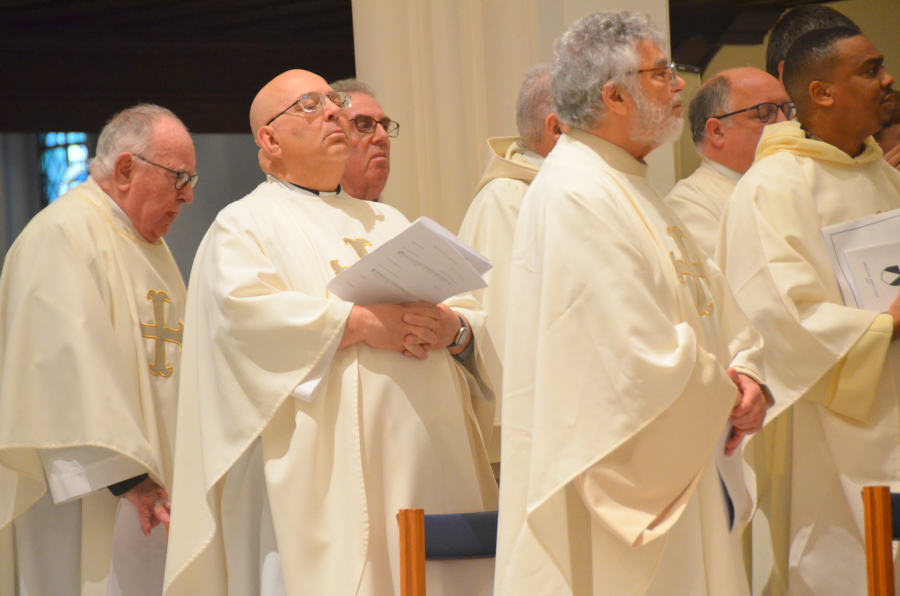 Bishop Deeley celebrates the Chrism Mass on the Tuesday of Holy Week.