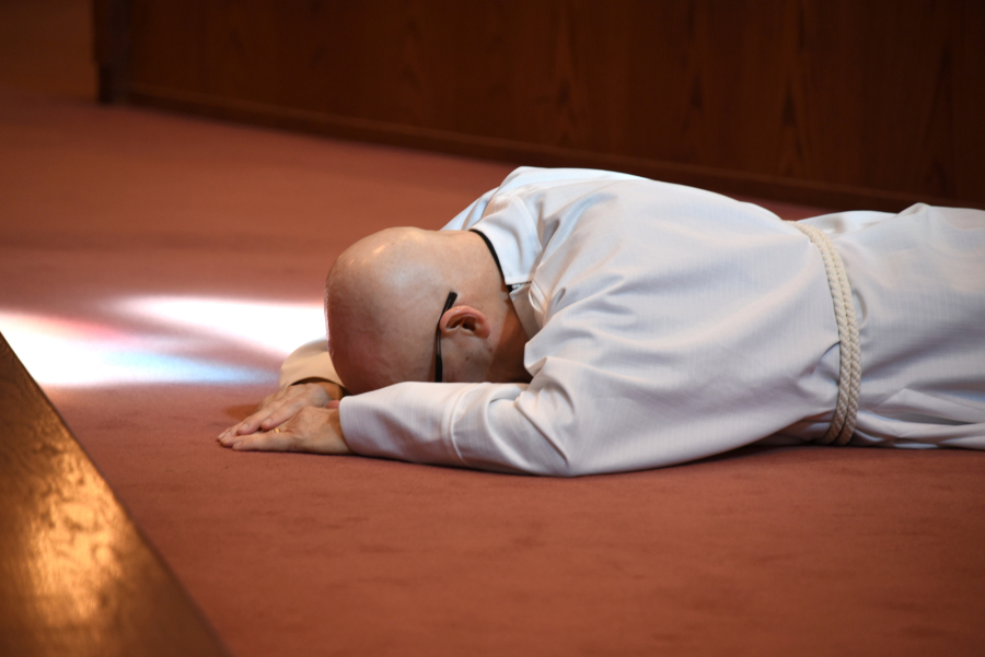 Lying prostrate