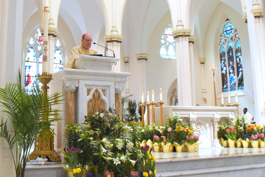 Bishop Robert Deeley delivers his homily.