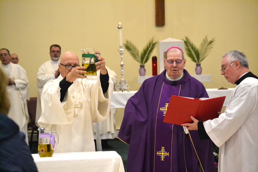 Bishop Deeley celebrated the Mass of the Oils in Houlton on Wednesday of Holy Week. 