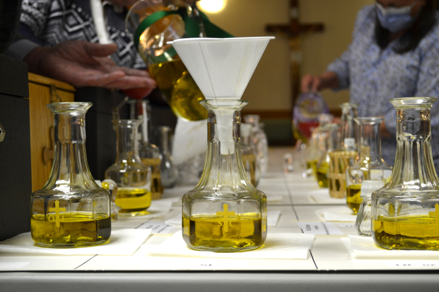 Bishop Deeley celebrated the Mass of the Oils in Houlton on Wednesday of Holy Week. 