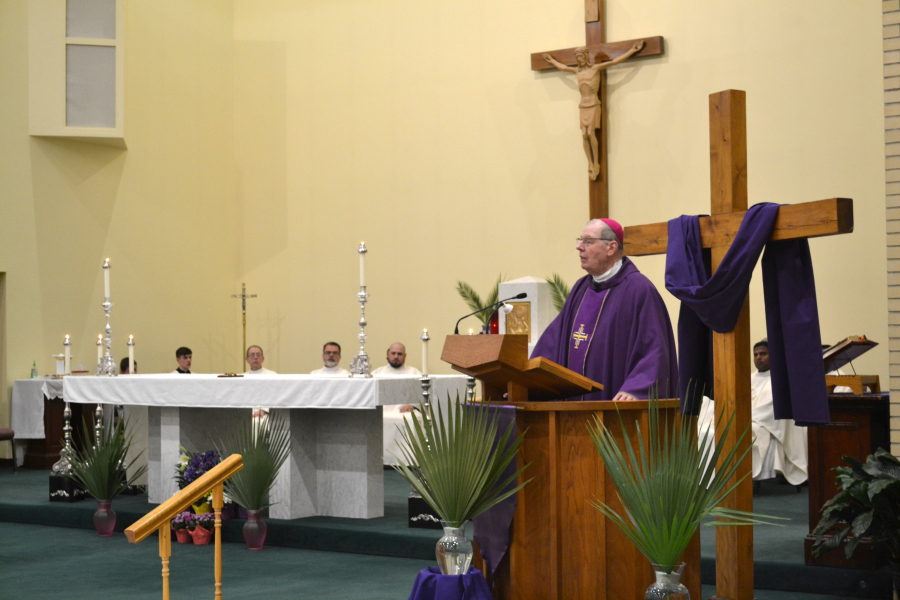 Bishop Deeley celebrated the Mass of the Oils in Houlton on Wednesday of Holy Week. 