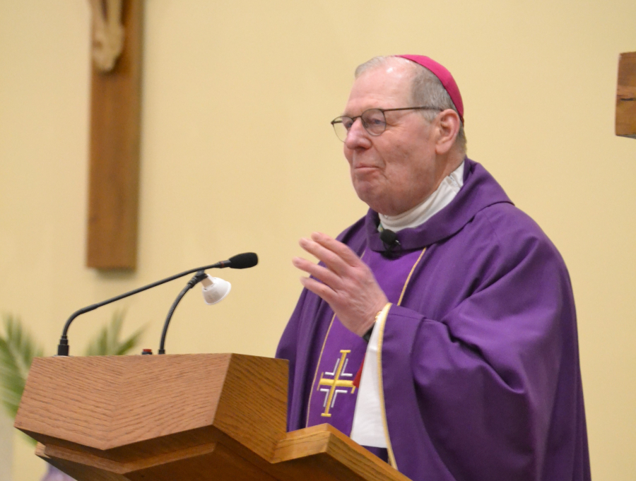 Bishop Deeley celebrated the Mass of the Oils in Houlton on Wednesday of Holy Week. 