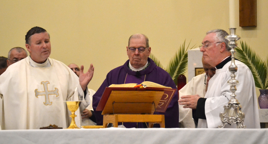 Bishop Deeley celebrated the Mass of the Oils in Houlton on Wednesday of Holy Week. 