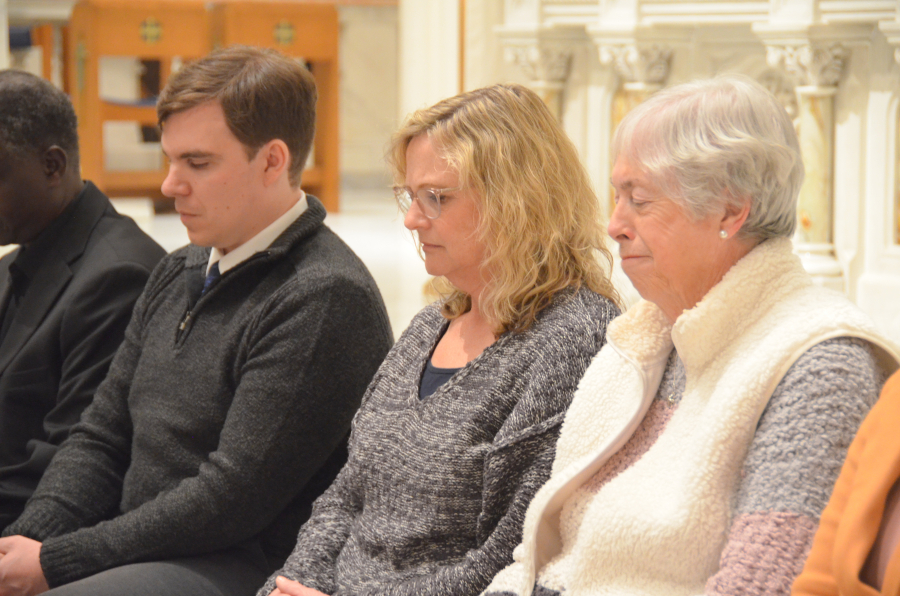 Bishop Deeley celebrates Mass on Holy Thursday in Portland. 