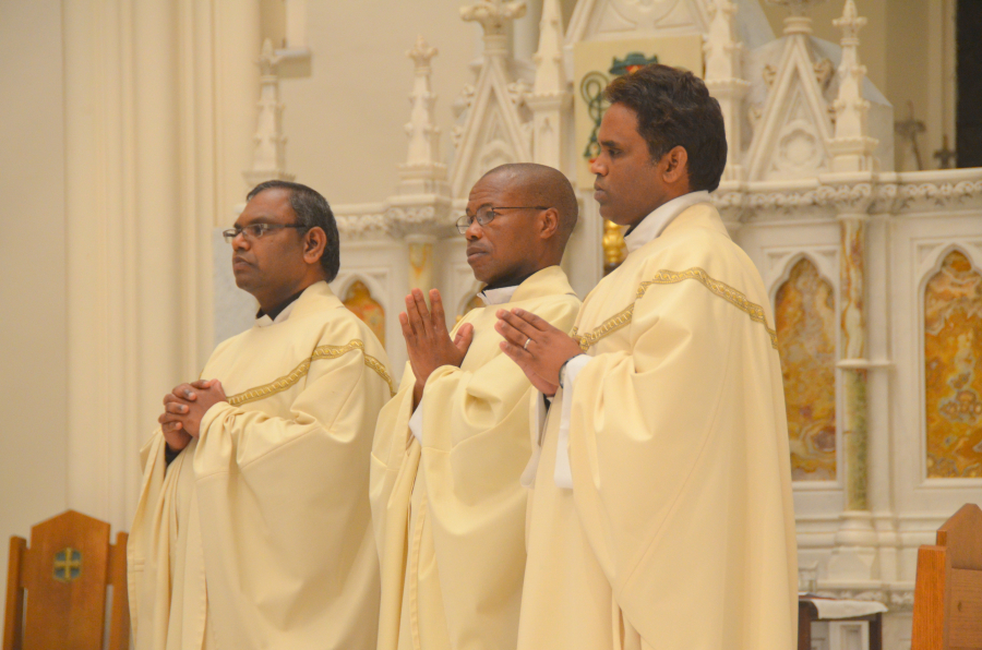 Bishop Deeley celebrates Mass on Holy Thursday in Portland. 