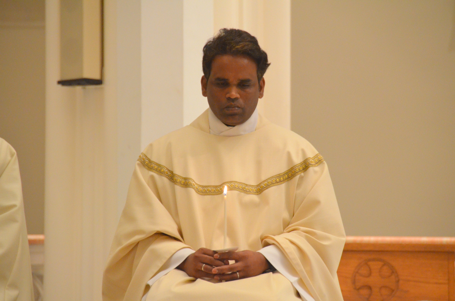 Bishop Deeley celebrates Mass on Holy Thursday in Portland. 