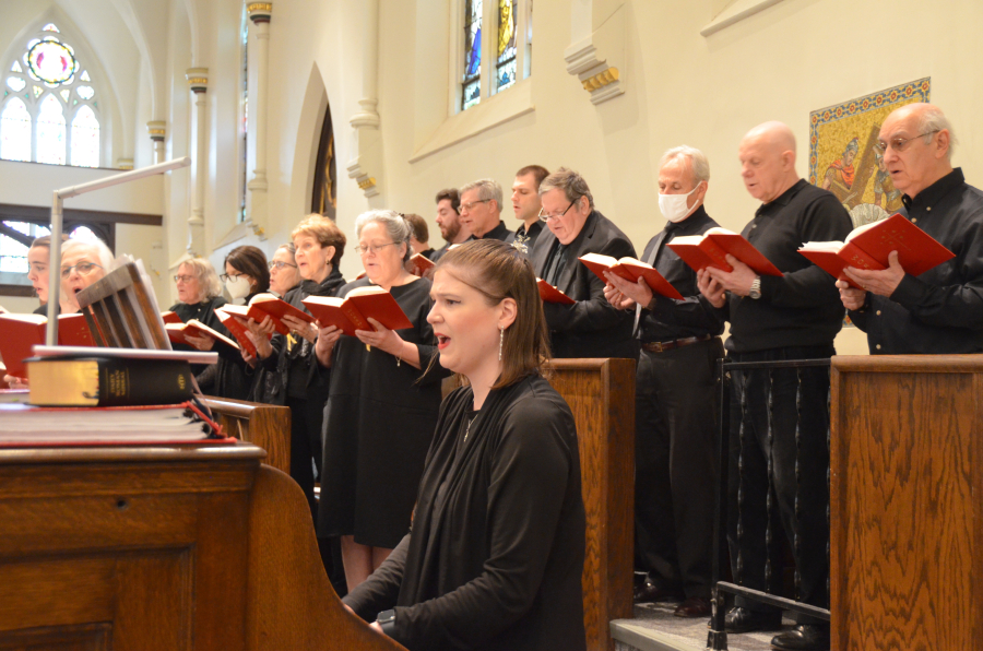 Bishop Deeley celebrates Mass on Palm Sunday in Portland. 