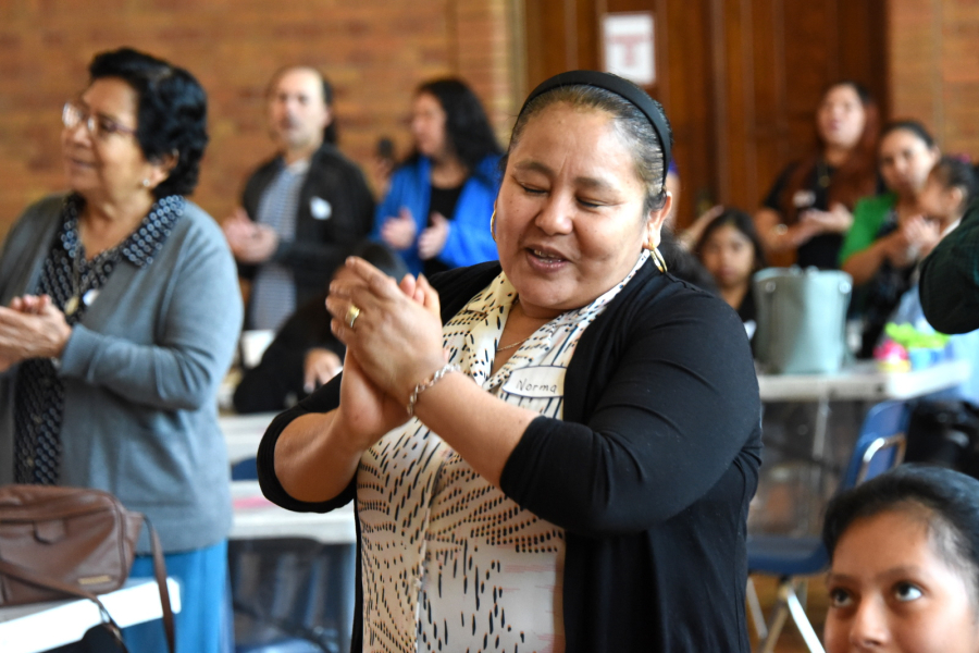 Woman clapping