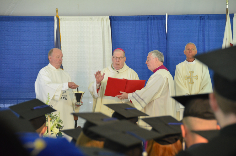 Bishop Deeley celebrates the Baccalaureate Mass, part of Saint Joseph College of Maine's Commencement Weekend. 