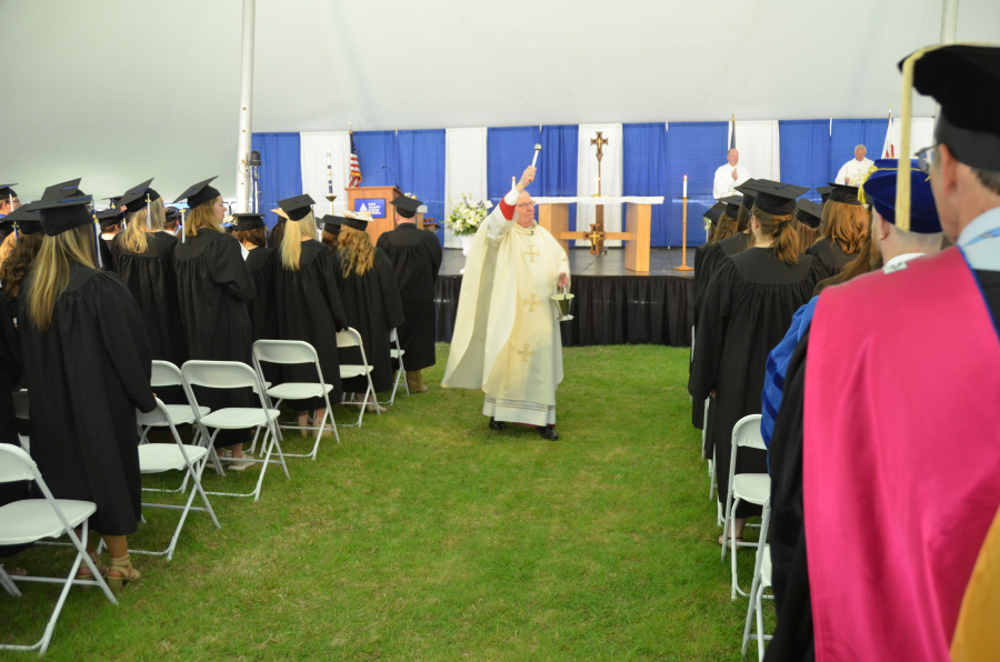 Bishop Deeley celebrates the Baccalaureate Mass, part of Saint Joseph College of Maine's Commencement Weekend. 