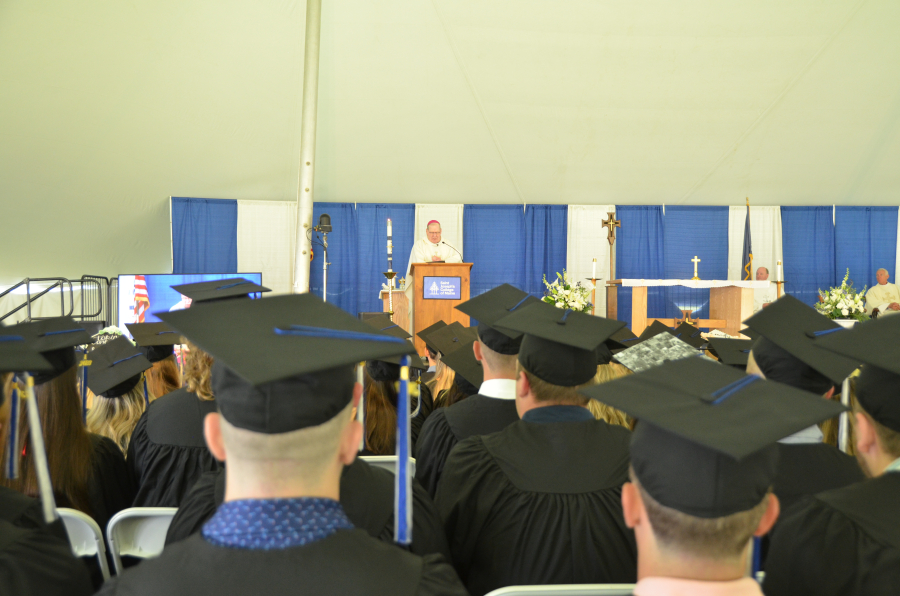 Bishop Deeley celebrates the Baccalaureate Mass, part of Saint Joseph College of Maine's Commencement Weekend. 