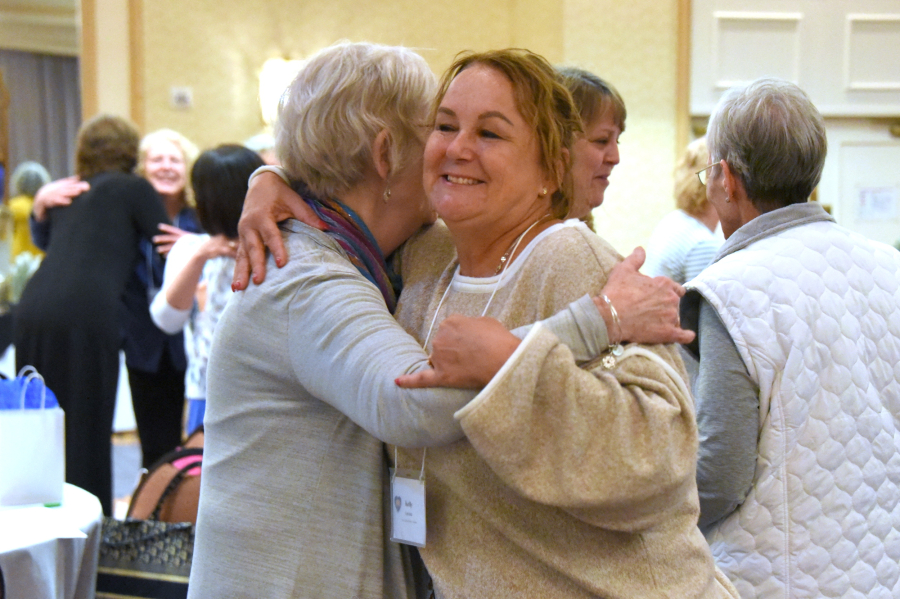 Women hugging