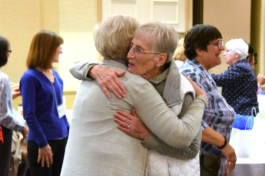 Women hugging