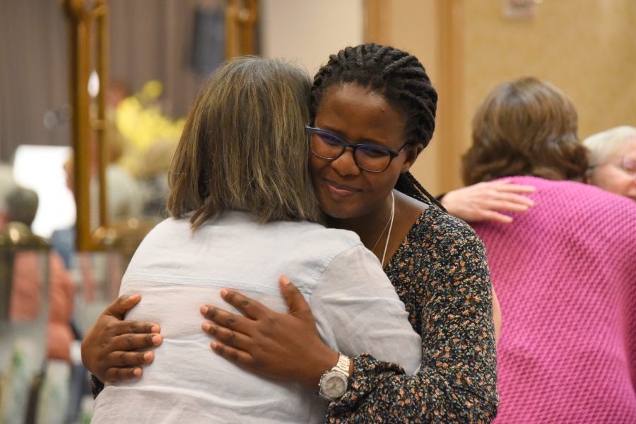 Women hugging