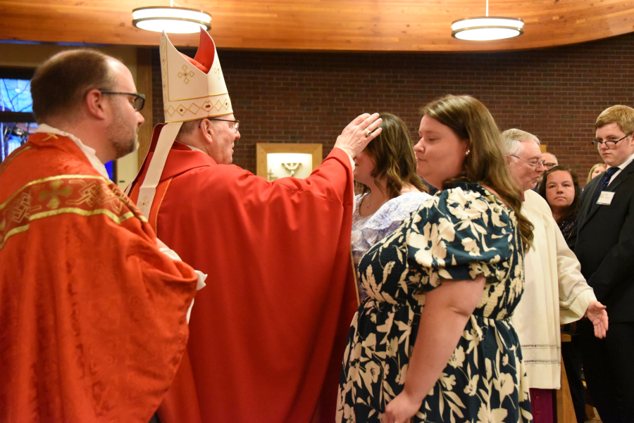 Receiving the sacrament of confirmation