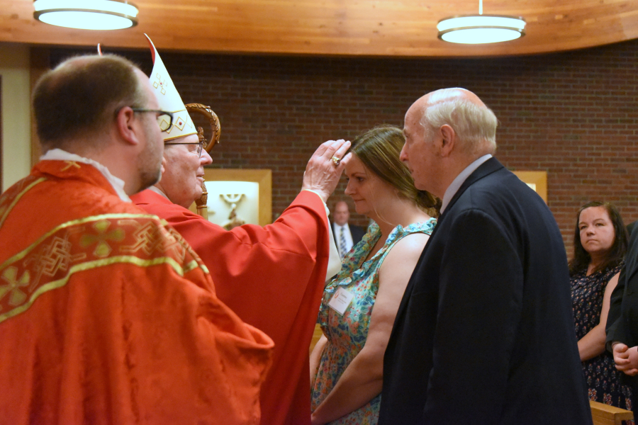 Receiving the sacrament of confirmation