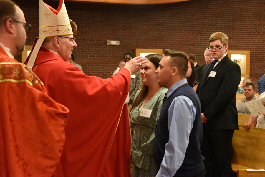 Receiving the sacrament of confirmation