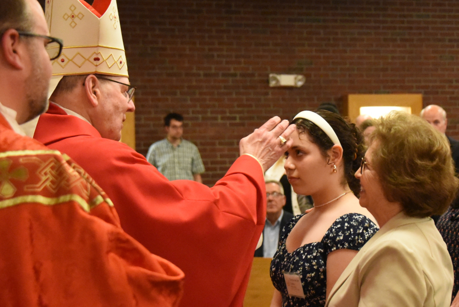 Receiving the sacrament of confirmation