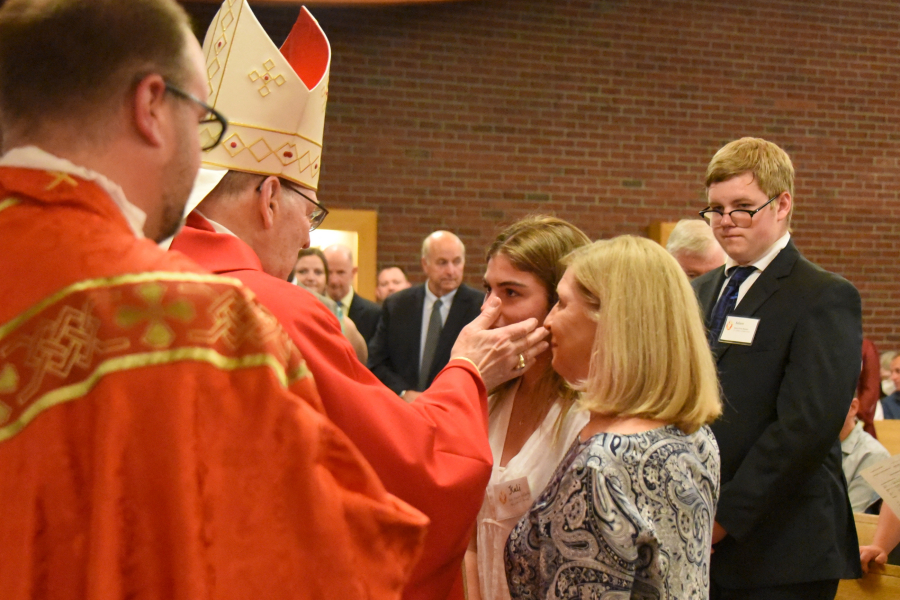 Receiving the sacrament of confirmation