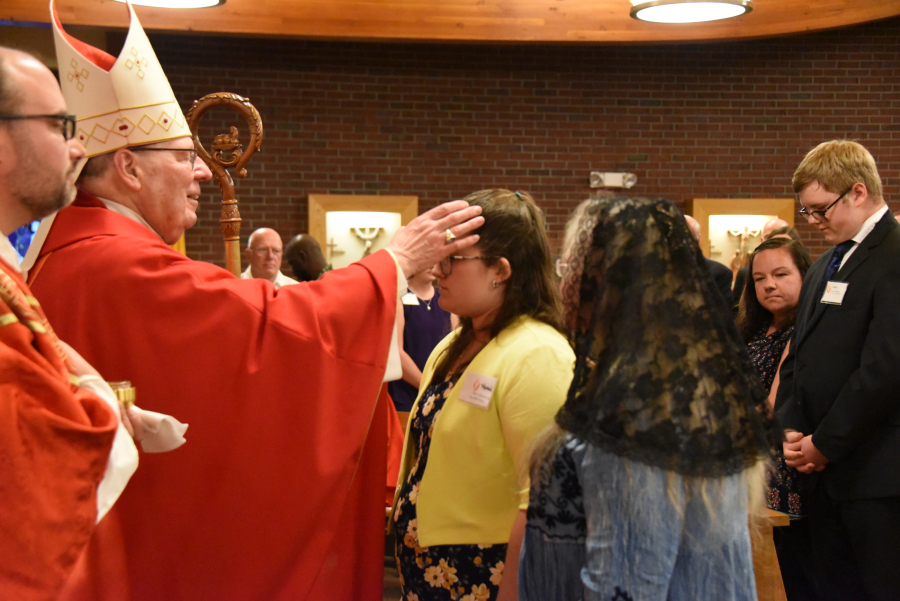 Receiving the sacrament of confirmation