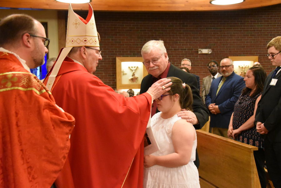 Receiving the sacrament of confirmation