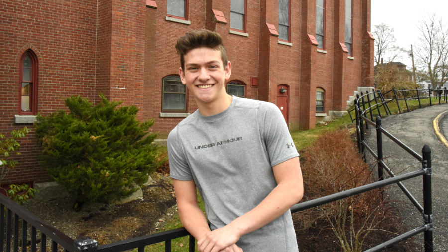 David Robichaud outside St. John Church in Bangor.