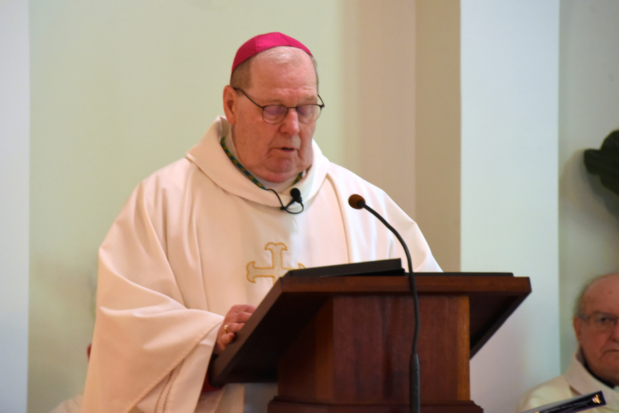Bishop Robert Deeley delivers his homily.